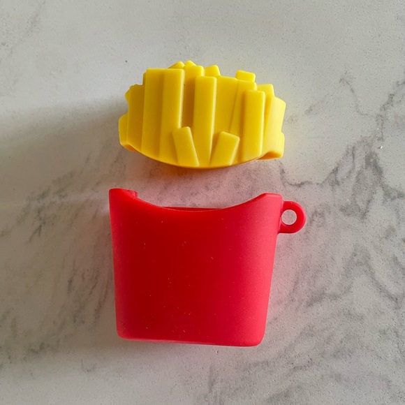 TWO PACK SILICONE FRENCH FRY YELLOW  AIRPODS CASE - Picture 6 of 9